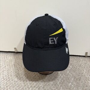 EY Ernst & Young Consulting Baseball Cap Hat Black and Gray Mesh Strap Back